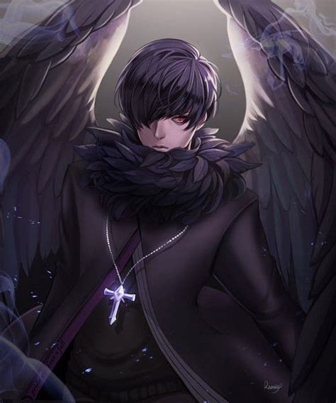 Ravaniz Tenshi Kuro Angel Guy Anime Dark Anime Guys Anime