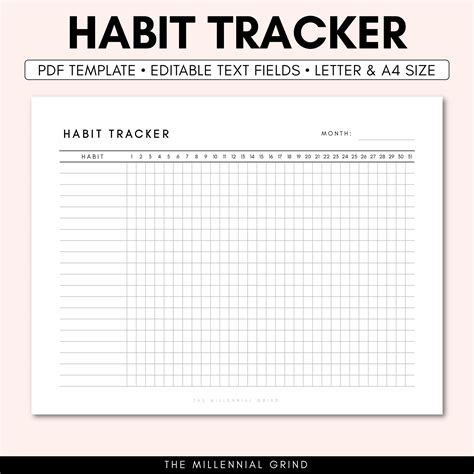 Buy Habit Tracker Printable Habit Tracker Template Habit Tracker
