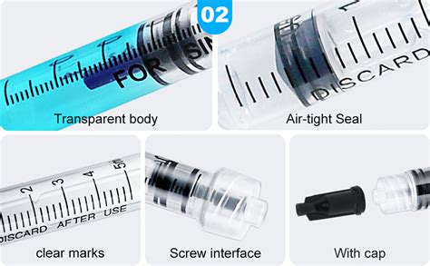 30 Pack 1ml Plastic Syringes Without Needle Luer Lock Syringes With