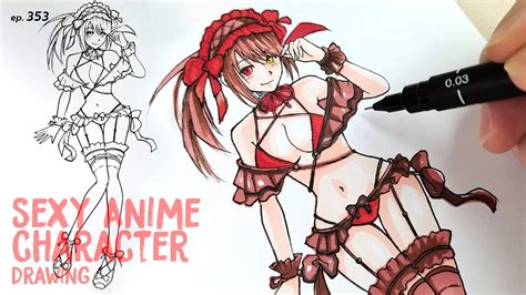 How To Draw Sexy Anime Character Kurumi Tokisaki Sketching Anime Character Ep YouTube