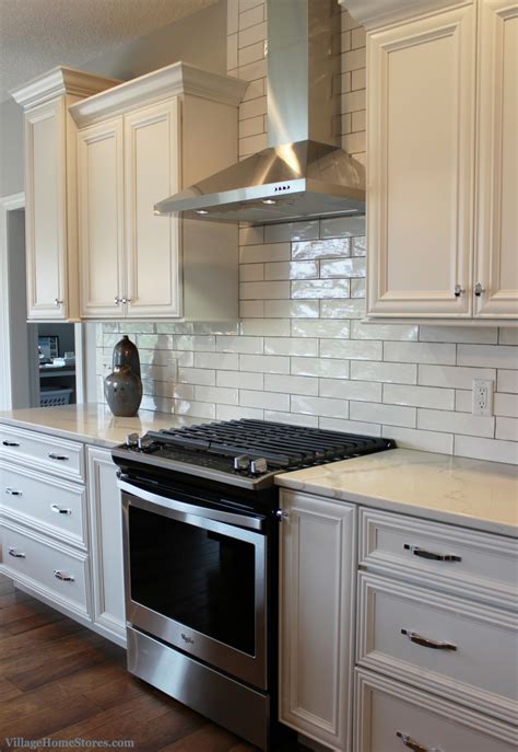 White Kitchen With Long Subway Tile Design And Materials By Village
