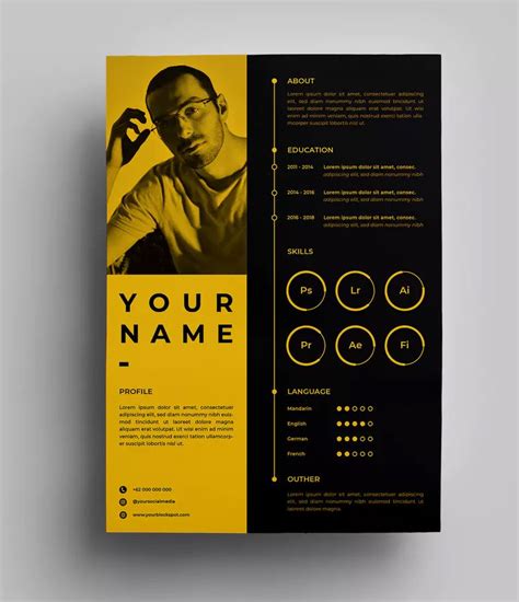 Resume Design Templates Ai Eps A4 Paper Size Graphic Design Resume