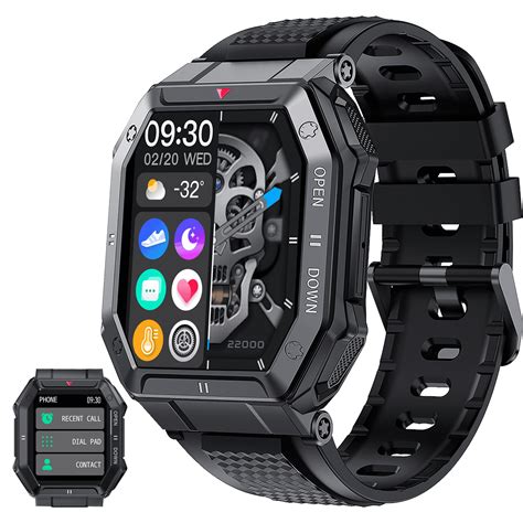 Eigiis 1 85 Big Screen Fitness Tracker Smart Watch For Men Outdoor Tactical Sports Smartwatch