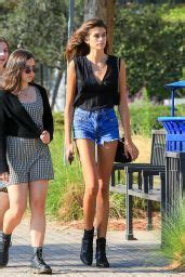 Kaia Gerber Leggy In Jeans Shorts Shopping In Malibu