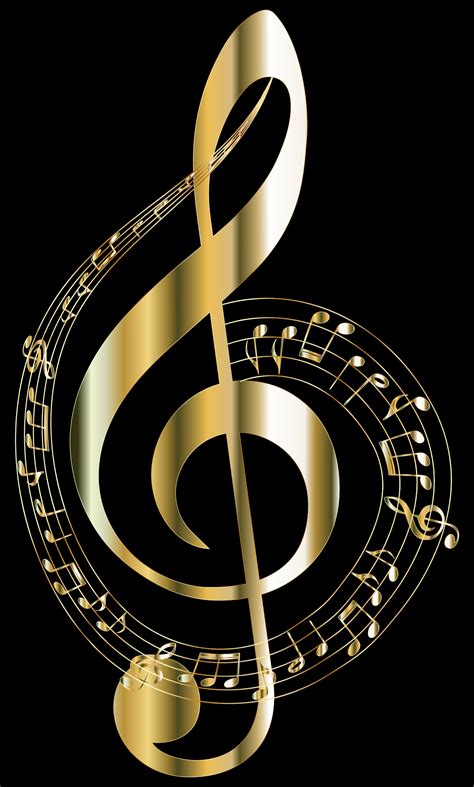 Clipart Gold Musical Notes Typography 2