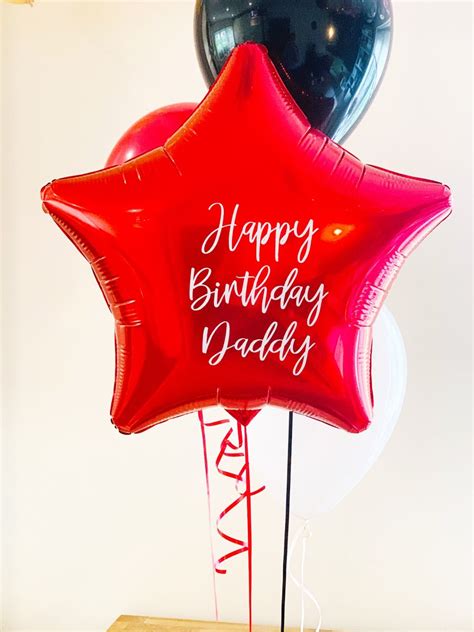 personalised happy birthday daddy red birthday dad balloons helium balloons birthday balloons