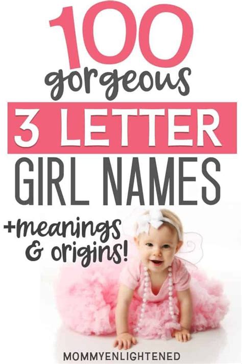 100 3 Letter Girl Names Meanings And Origins Girl Names With