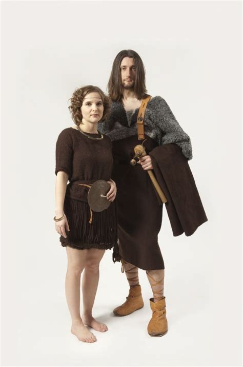Man And Woman Dressed In Clothing Of The Nordic Bronze Age Aged