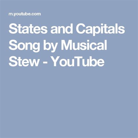 States And Capitals Song By Musical Stew Youtube States And