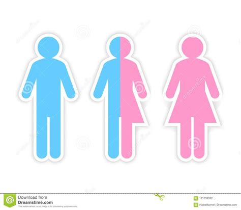 Third Gender And Sex Concept Made Of Half Male And Half Female