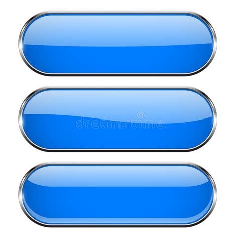 Red And Blue Oval Push Buttons 3d Web Interface Elements Stock Vector