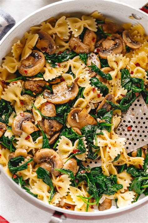 Parmesan Spinach Mushroom Pasta Skillet Recipe Best Pasta Recipe