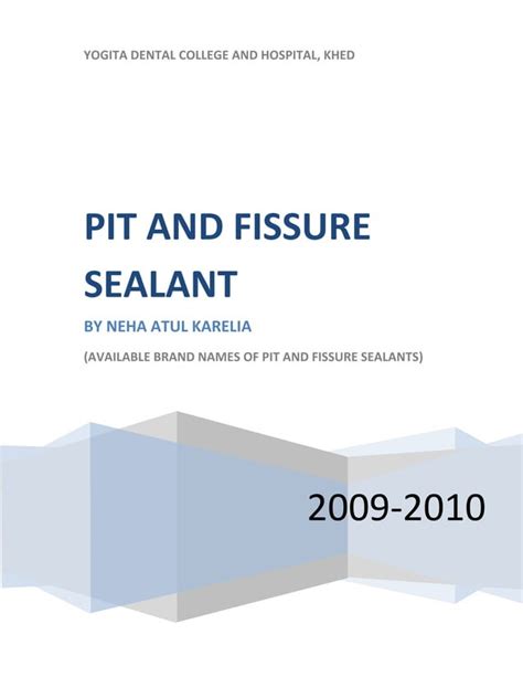 Pit And Fissure Sealant Pdf