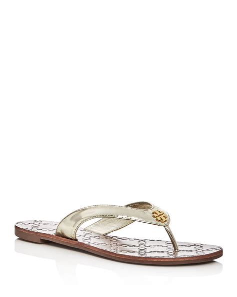 Tory Burch Womens Monroe Leather Thong Sandals Bloomingdales