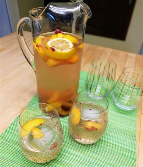 Sparkling Peach Sangria With White Wine Namaste Home Cooking