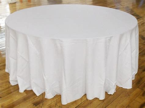 132 Round Polyester Tablecloth White