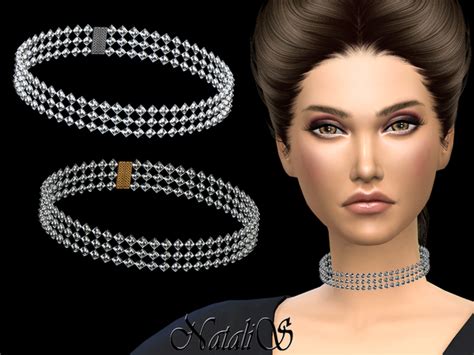 Rhinestones Triple Choker By Natalis At Tsr Sims 4 Updates