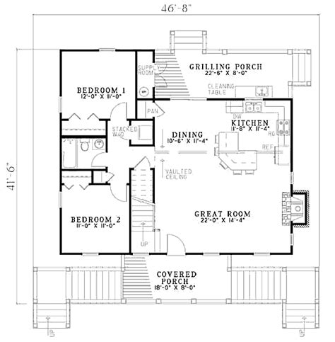 Cottage Style House Plan 3 Beds 2 Baths 1374 Sqft Plan 17 2345