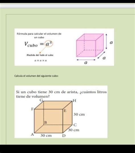 Observa El Siguiente Ejemplo Para Calcular El Volumen De Un Cubo Y
