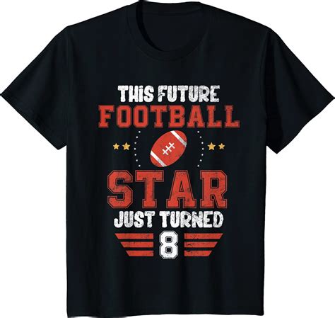 Kids Funny 8th Birthday Football Tee Birthday Boy T Shirt