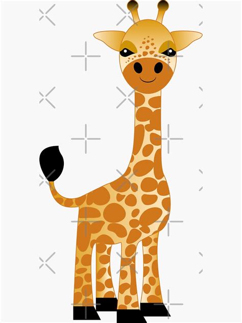 Cute Giraffe Sticker By Savvysilverart Redbubble