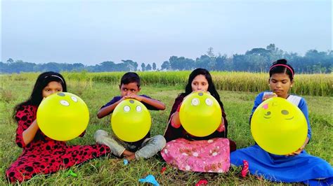 Childrens Outdoors Playing With Ball Printandemoji Balloon Andlearn Color