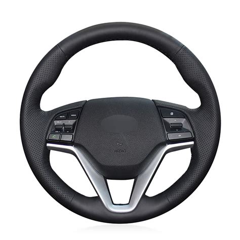 Loncky Car Custom Fit Oem Black Genuine Leather Steering Wheel Cover