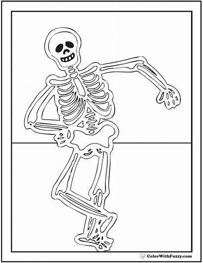 Coloring Halloween Skeleton Printable Pdf