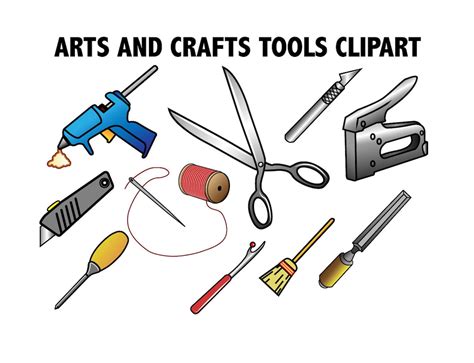 Arts And Crafts Tools Clipart Crafting And Hobby Icons Etsy