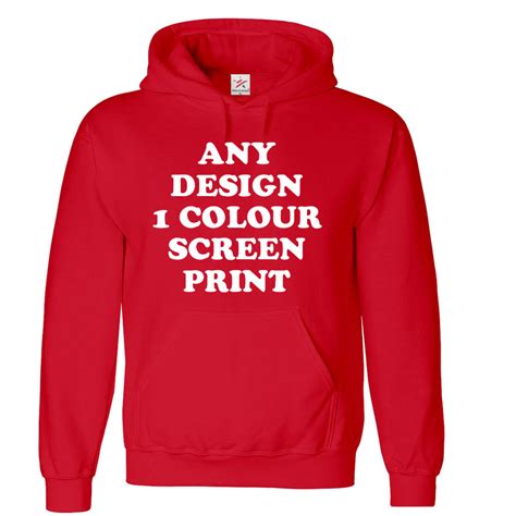 Personalised Front Custom Design Printed On Hoodie One Colour