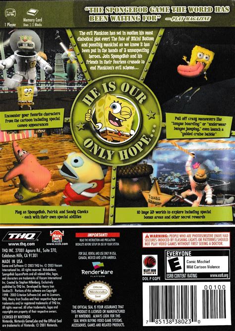 Spongebob Squarepants Battle For Bikini Bottom Box Shot For Gamecube