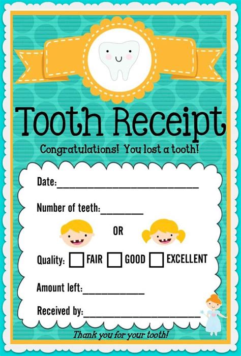 Tooth Fairy Card Printable