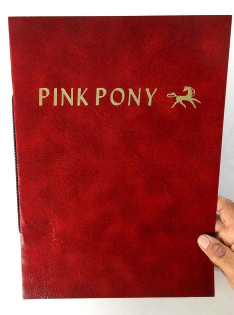 1970s Original Vintage Dinner Menu Pink Pony Restaurant Rockford Illi