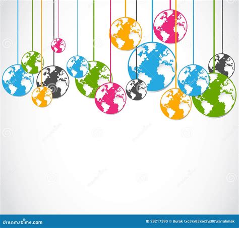 Abstract Colorful World Globes Stock Vector Illustration Of Design