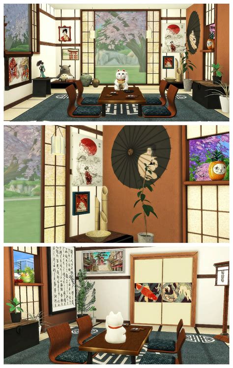 Japanese Dining Room Sims 4 Decoration Sims 4 Sims Sims 4 Mods
