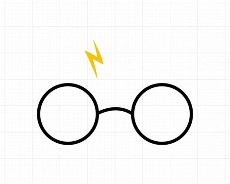 Harry Potter Glasses With Lightning Bolt Svg Glasses Svg Wizard Svg