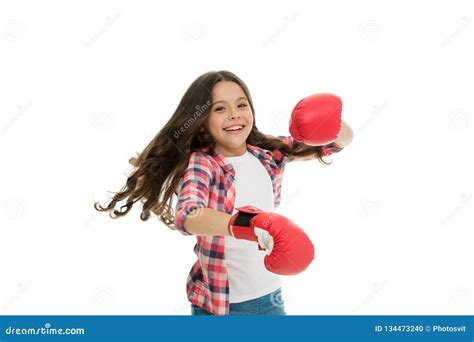 Girls Power Concept Girl Boxing Gloves Symbol Struggle For Female
