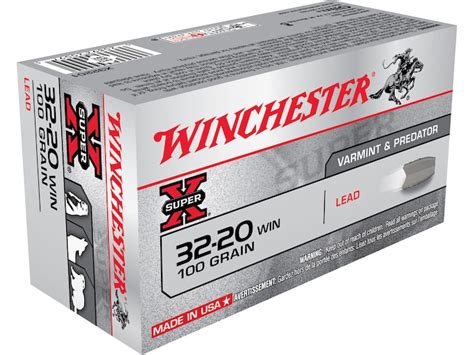 Winchester Super X Ammo 32 20 Wcf 100 Grain Lead Flat Nose Box Of 50