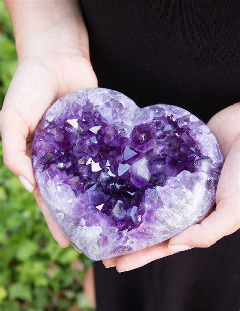 Amethyst Crystal Geode Heart One Of A Kind Crystals Amethyst Heart