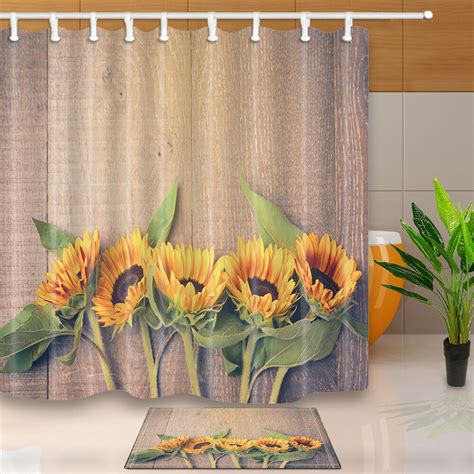 But, at the very time, it is pretty. The Sunflower Theme Waterproof Fabric Home Decor Shower ...