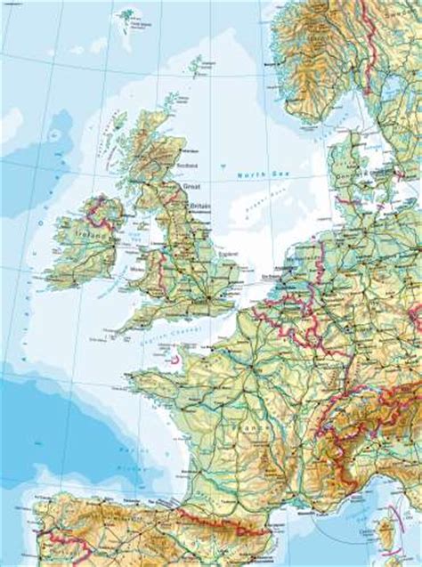 Maps Western Europe Physical Map Diercke