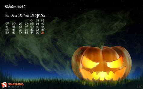 Free Download Creepy Pumpkin Desktop Calendars Wallpapers October 2015