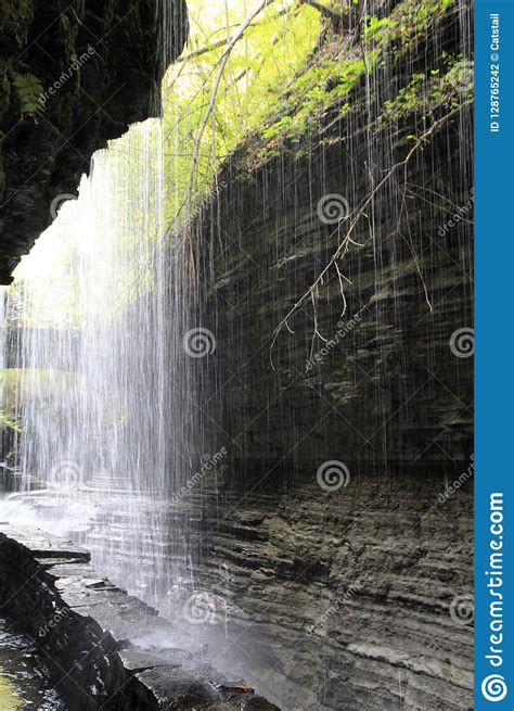 Waterfall In Watkins Glen Stock Photo Image Of Watkins 128765242