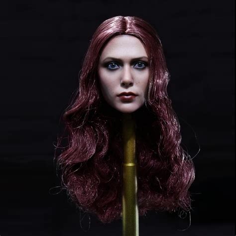 Scarlet Witch Head Sculpt Avengers Age Of Ultron Red Hair For 16
