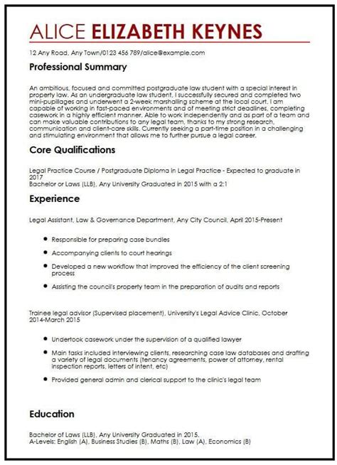 No need to use a cv builder: cv sample for law students myperfectcv in 2020 | Student resume, Resume examples, Law student