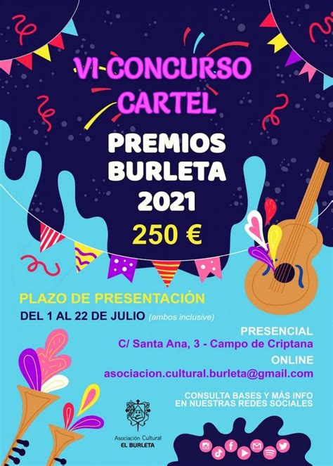 Convocatoria Al Vi Concurso Cartel Premios Burleta 2021