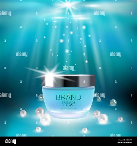 Aqua Skin Care Creme Cosmetic Ad Promoting Poster Template Underwater