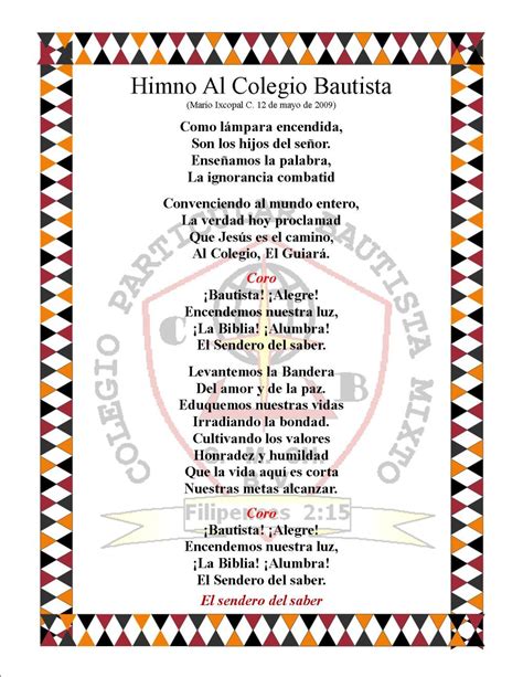 Himno Del Colegio Colegio Particular Bautista Mixto