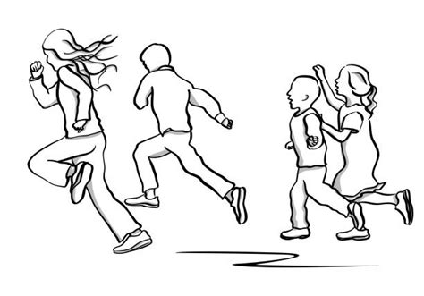250 Drawing Of Children Running Race Stock Illustrations Royalty Free