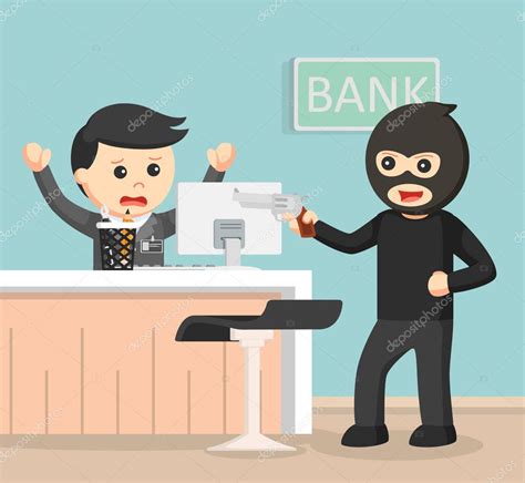 Robber Robbing Bank Color — Stock Vector © Redrockerz99 142404194